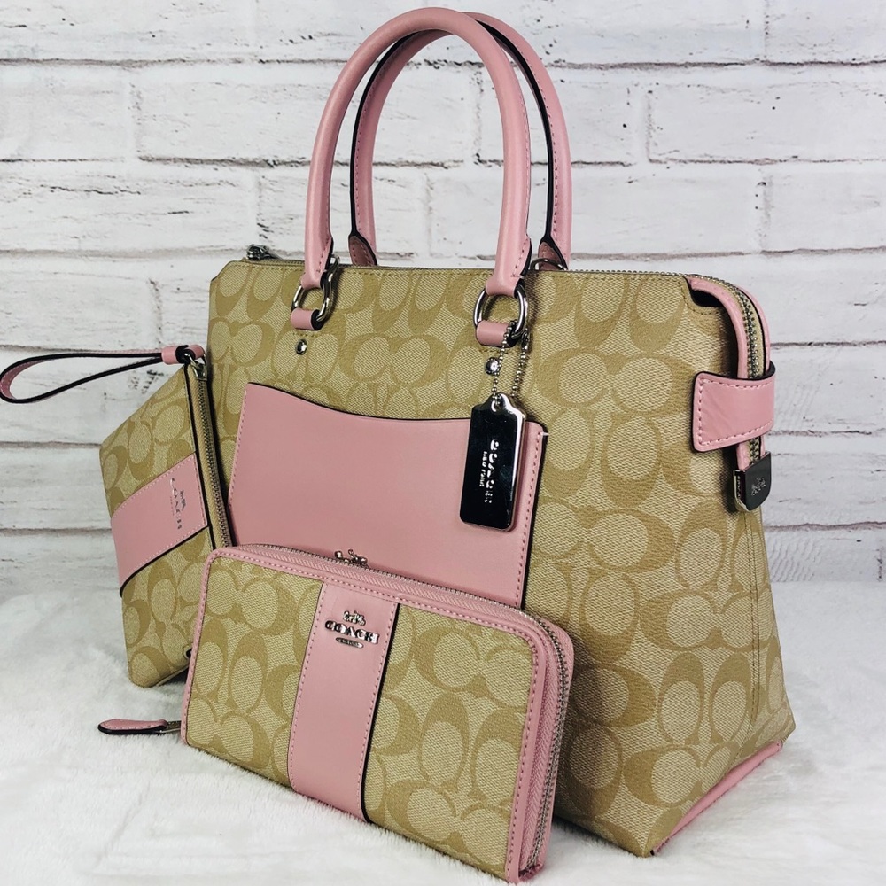 3PCS Coach Emma Satchel Wallet Wristlet Set - Picture 2 of 8